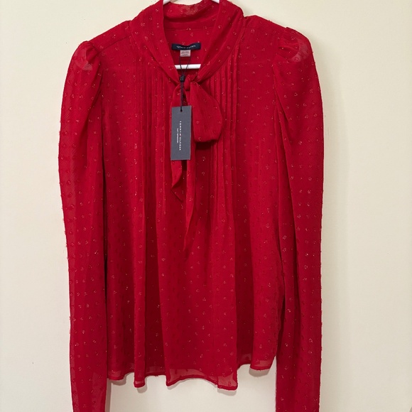 Tommy Hilfiger Tie Neck Dotted Blouse - Picture 1 of 3
